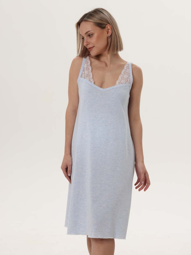  голубой меланж/белый