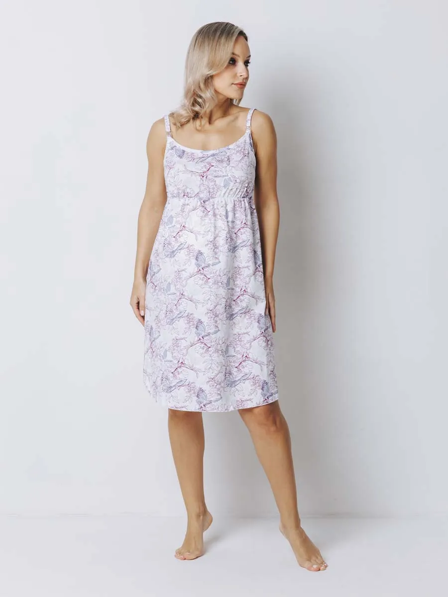 Халат с сорочкой для беременных и кормящих в роддом бордовый/белый