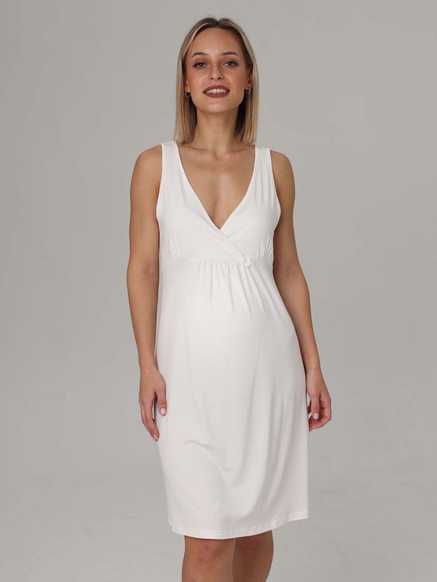 Сорочка женская домашняя одежда в роддом молочный