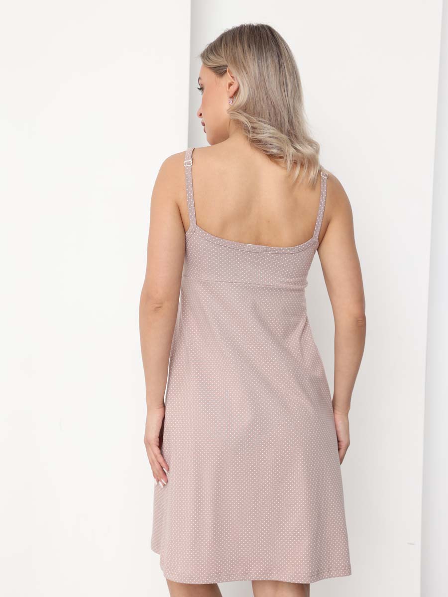 Ночная сорочка в роддом ночнушка для беременных и кормящих бежевый/белый