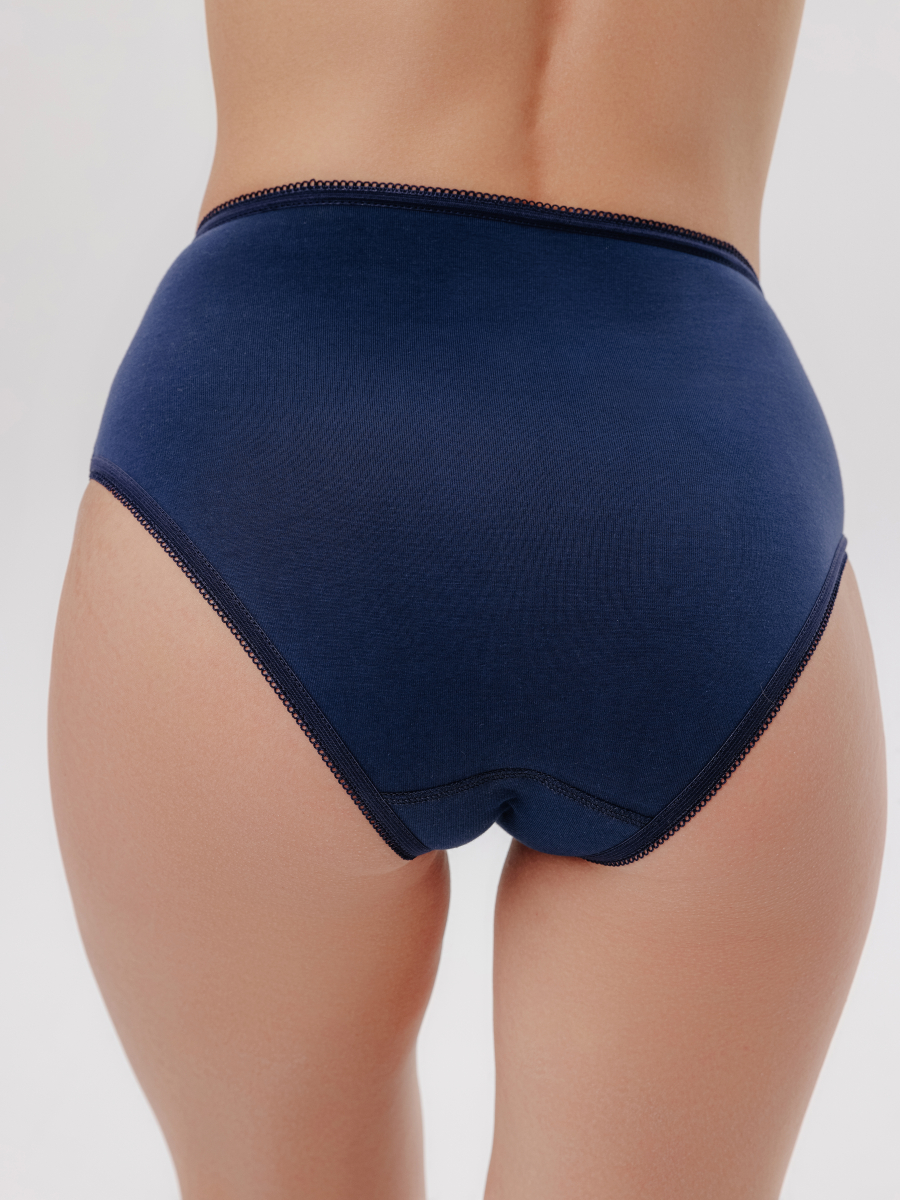 Трусы комплект трусов 3 шт 07202 слипы хлопок молочный/синий/черный