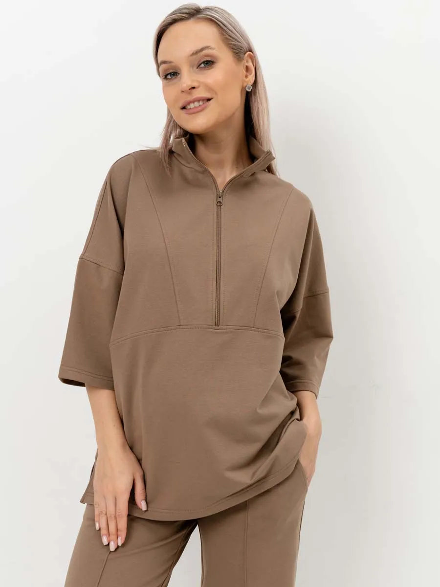 Костюм для беременных джемпер брюки 16434 мокко