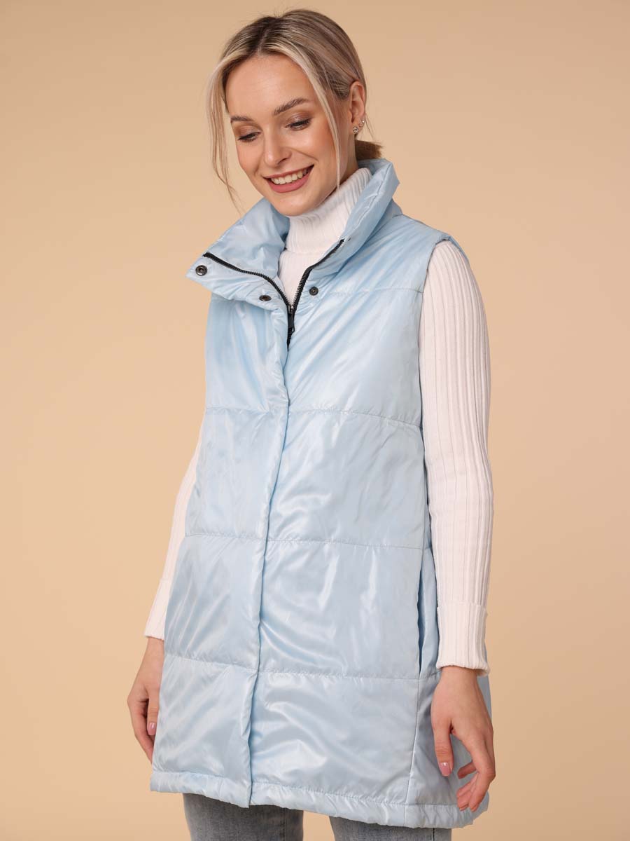 Жилет женский утепленный 65008 стеганый голубой