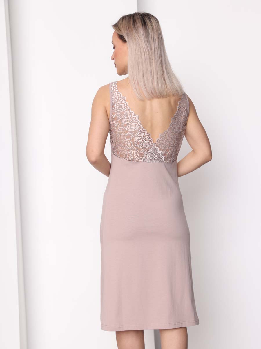 Ночная сорочка кружевная бежевый