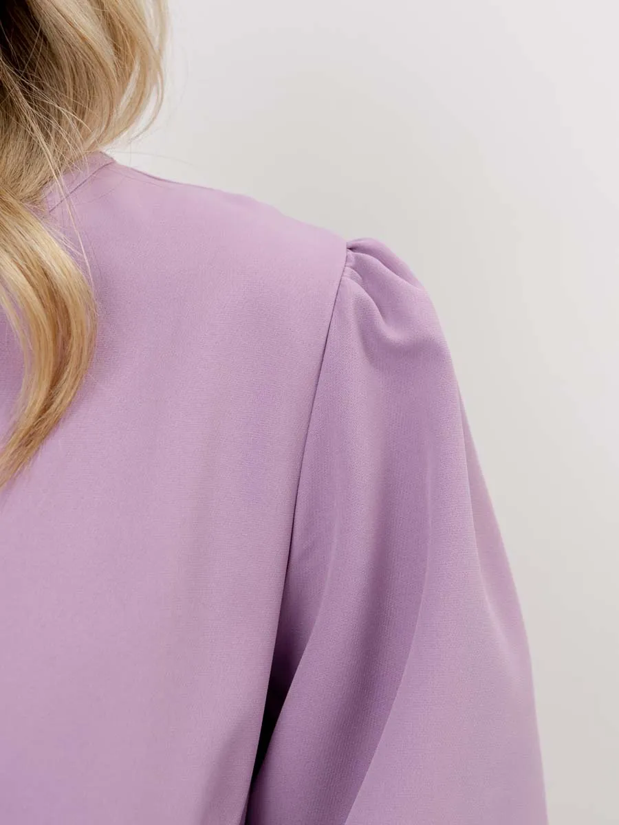 Платье для беременных с длинным рукавом в офис сиреневый