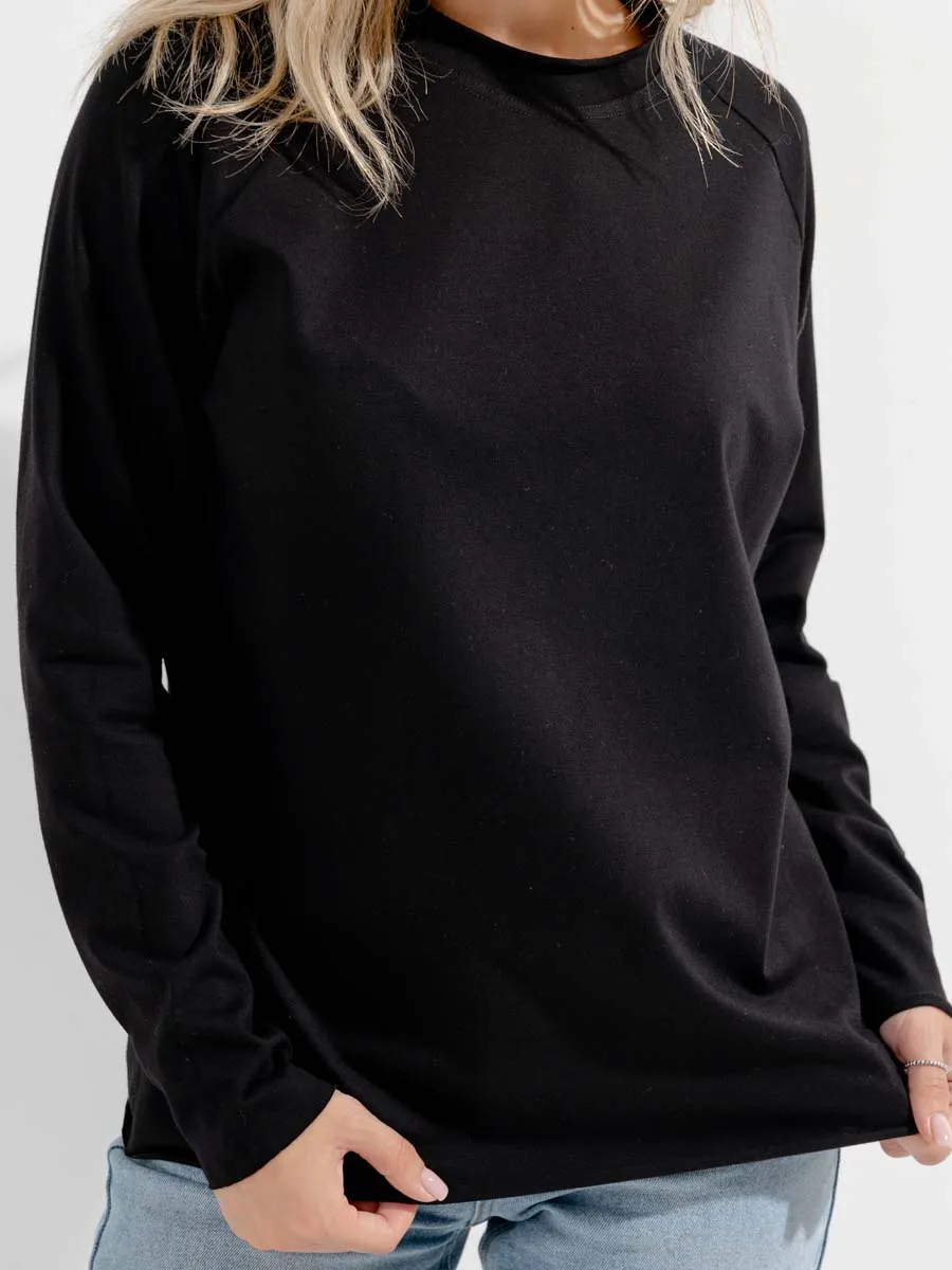 Лонгслив базовый джемпер осенний хлопок черный