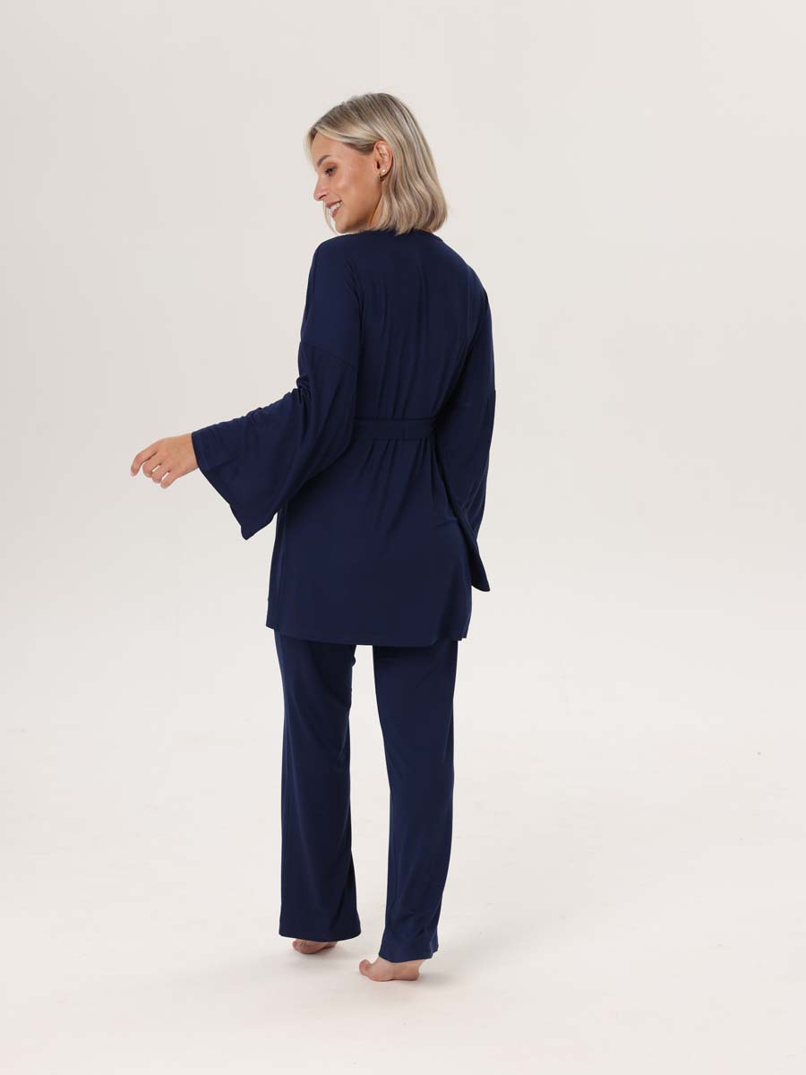 Костюм брючный с кимоно синий