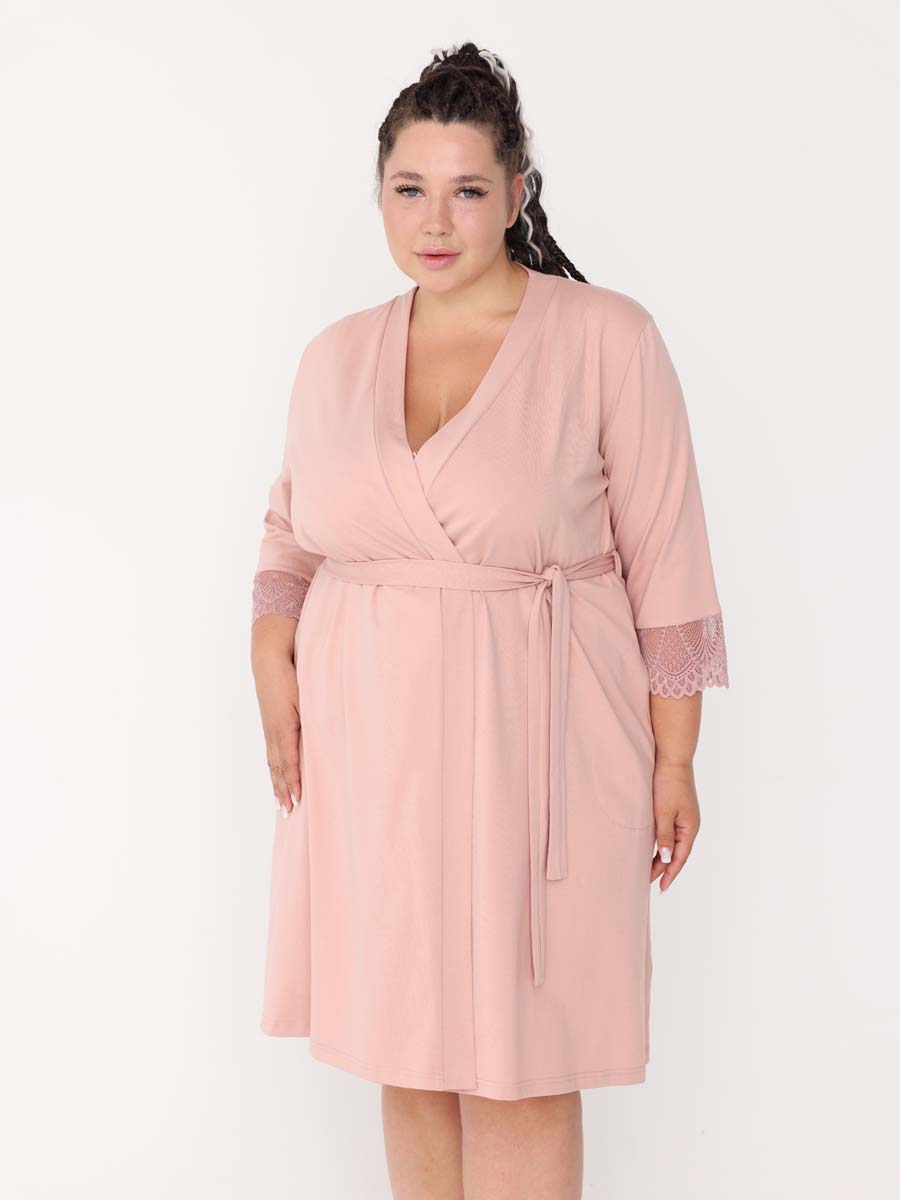 Комплект женский большие размеры 15728 для кормления пудровый