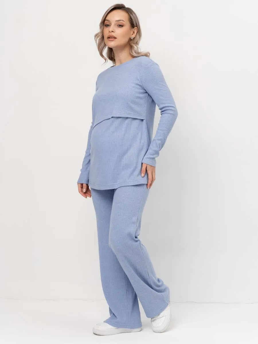 Костюм для беременных и кормящих на весну голубой
