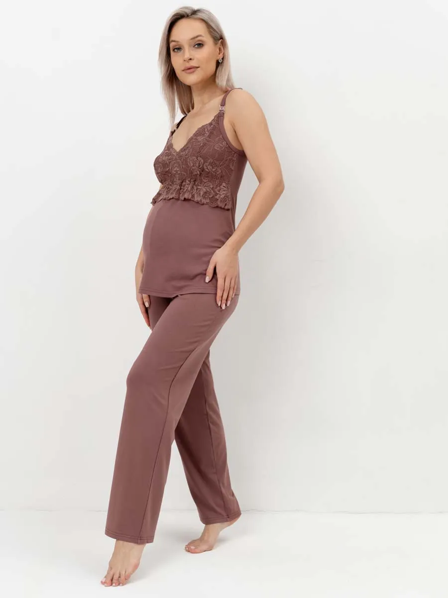 Костюм тройка для беременных и кормящих 29032 шоколад