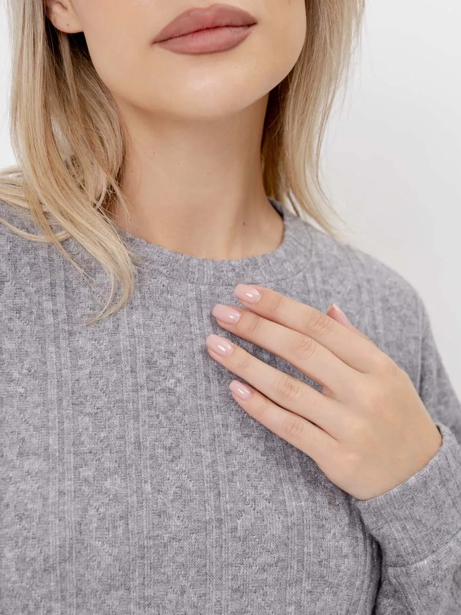 Джемпер оверсайз для беременных теплый с длинным рукавом темно-серый