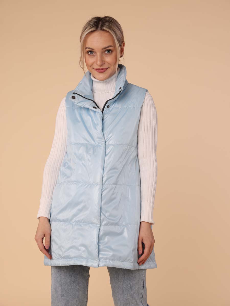 Жилет женский утепленный 65008 стеганый голубой