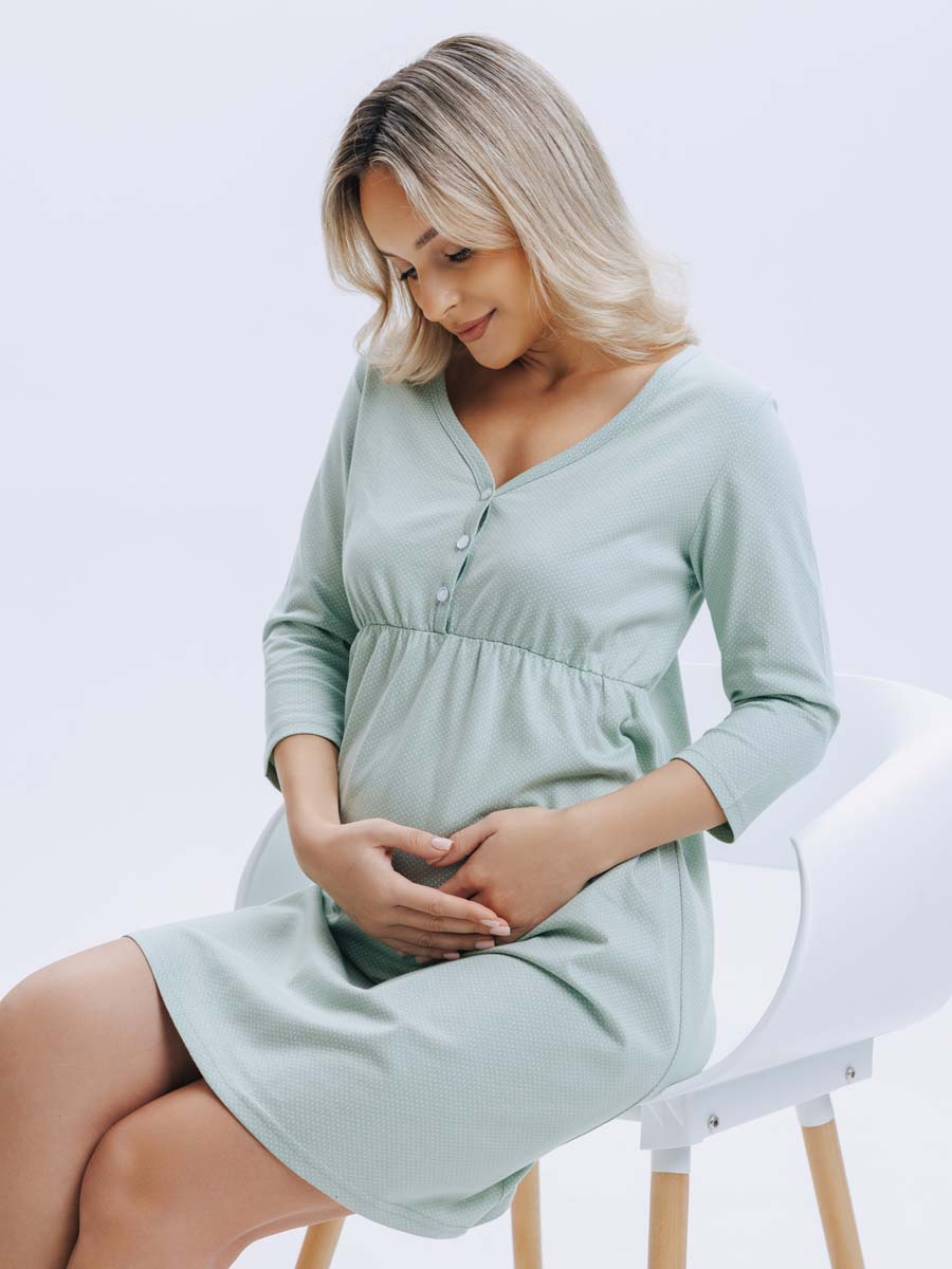 Ночная сорочка для беременных и кормления мятный