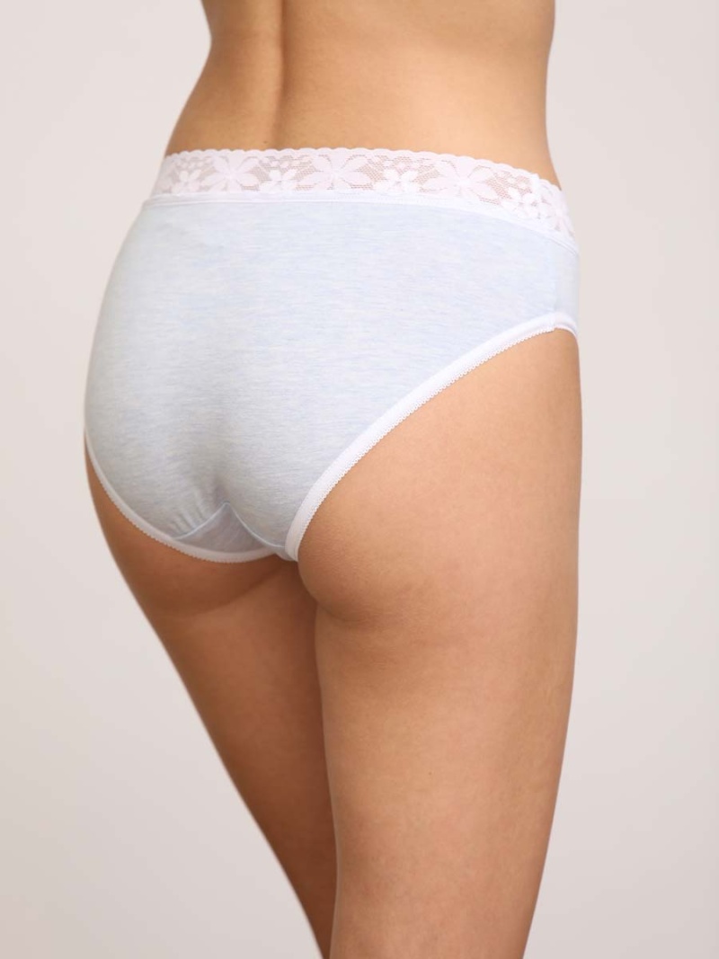  голубой меланж/белый