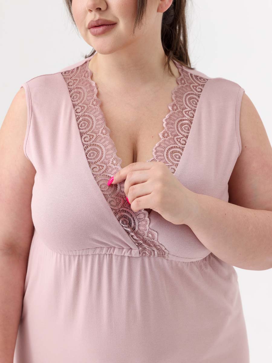 Халат с сорочкой большие размеры светло-коричневый