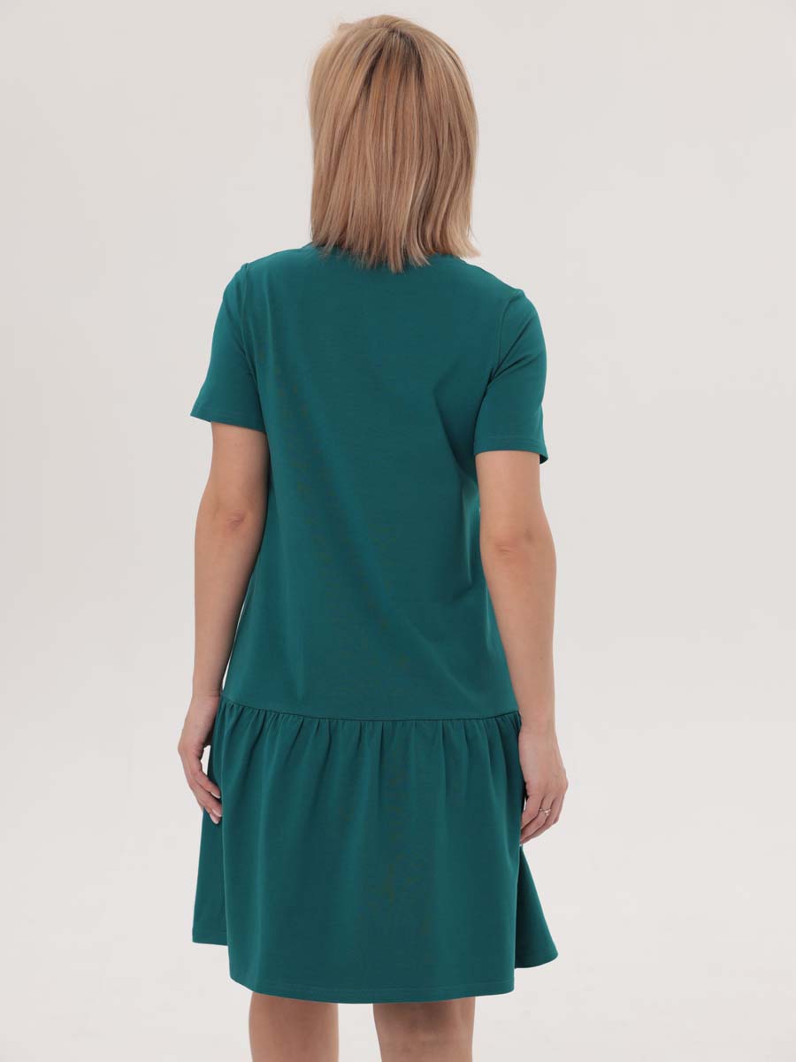 Платье женское летнее для беременных и кормящих мам в офис изумрудный