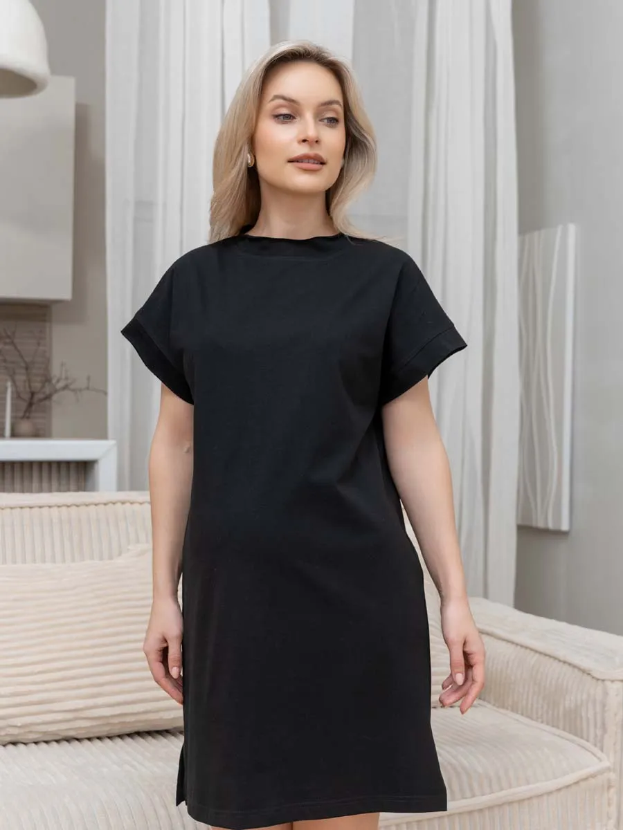 Домашнее платье сорочка черный