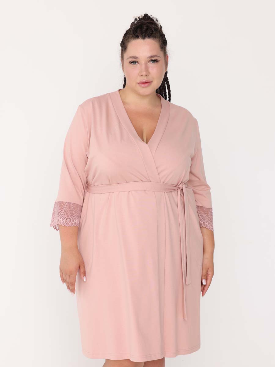 Комплект женский большие размеры 15728 для кормления пудровый