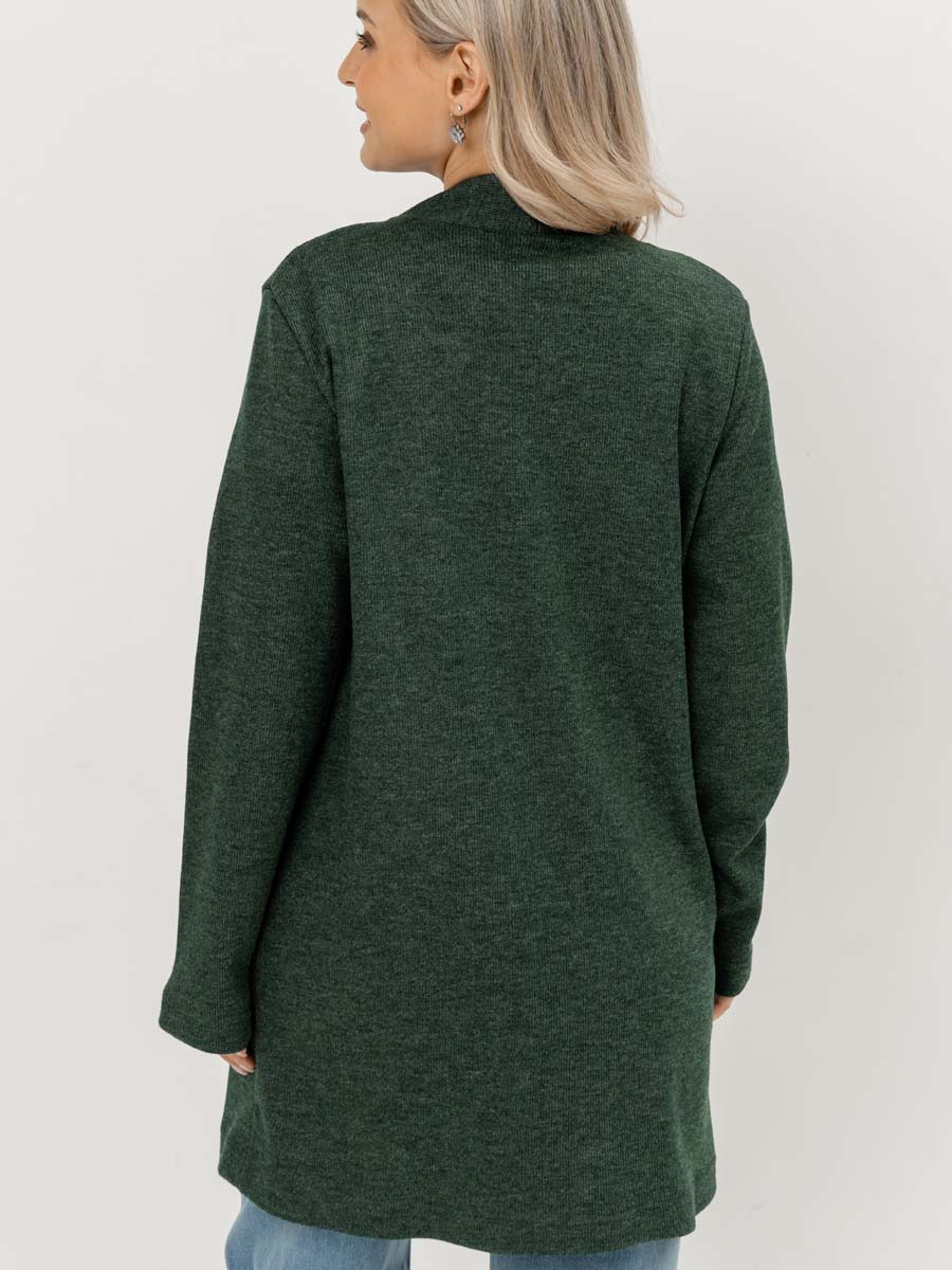 Жакет удлиненный трикотажный кардиган для беременных зеленый