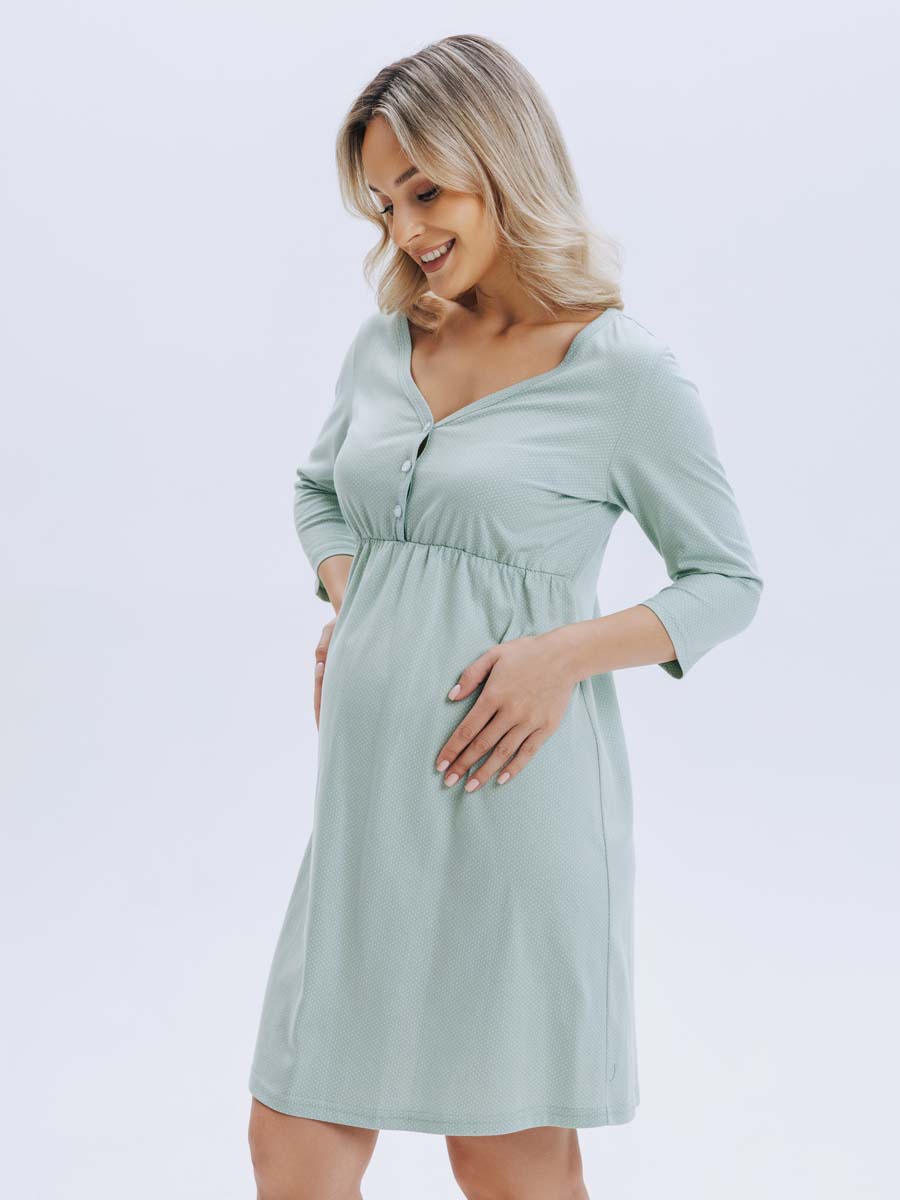 Ночная сорочка для беременных и кормления мятный