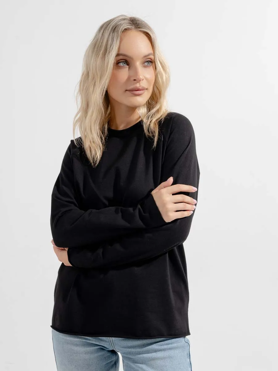 Лонгслив базовый джемпер осенний хлопок черный