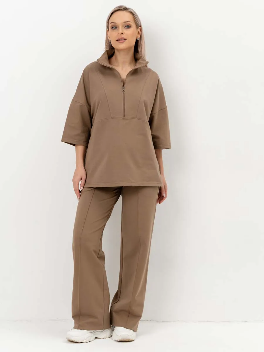 Костюм для беременных джемпер брюки 16434 мокко