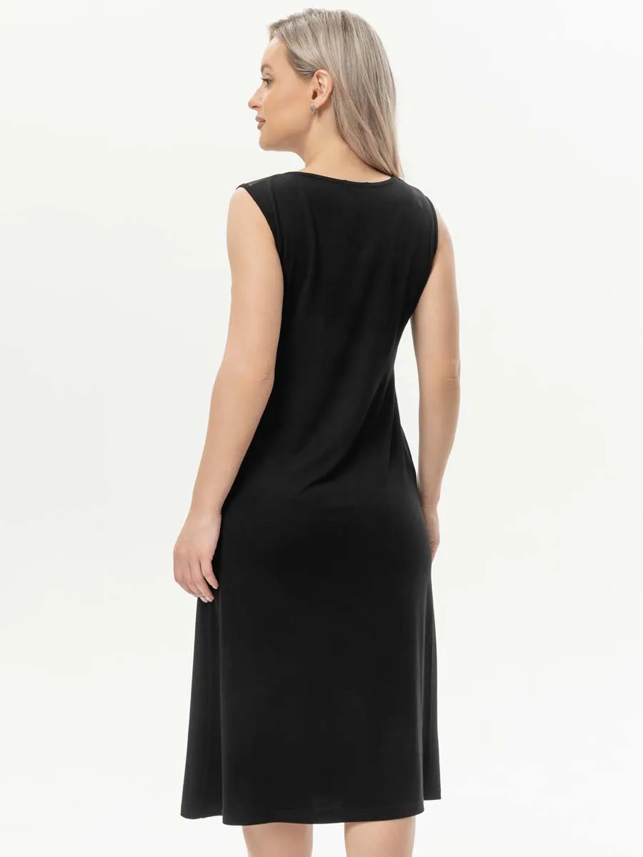 Ночная сорочка в роддом для беременных и кормления черный