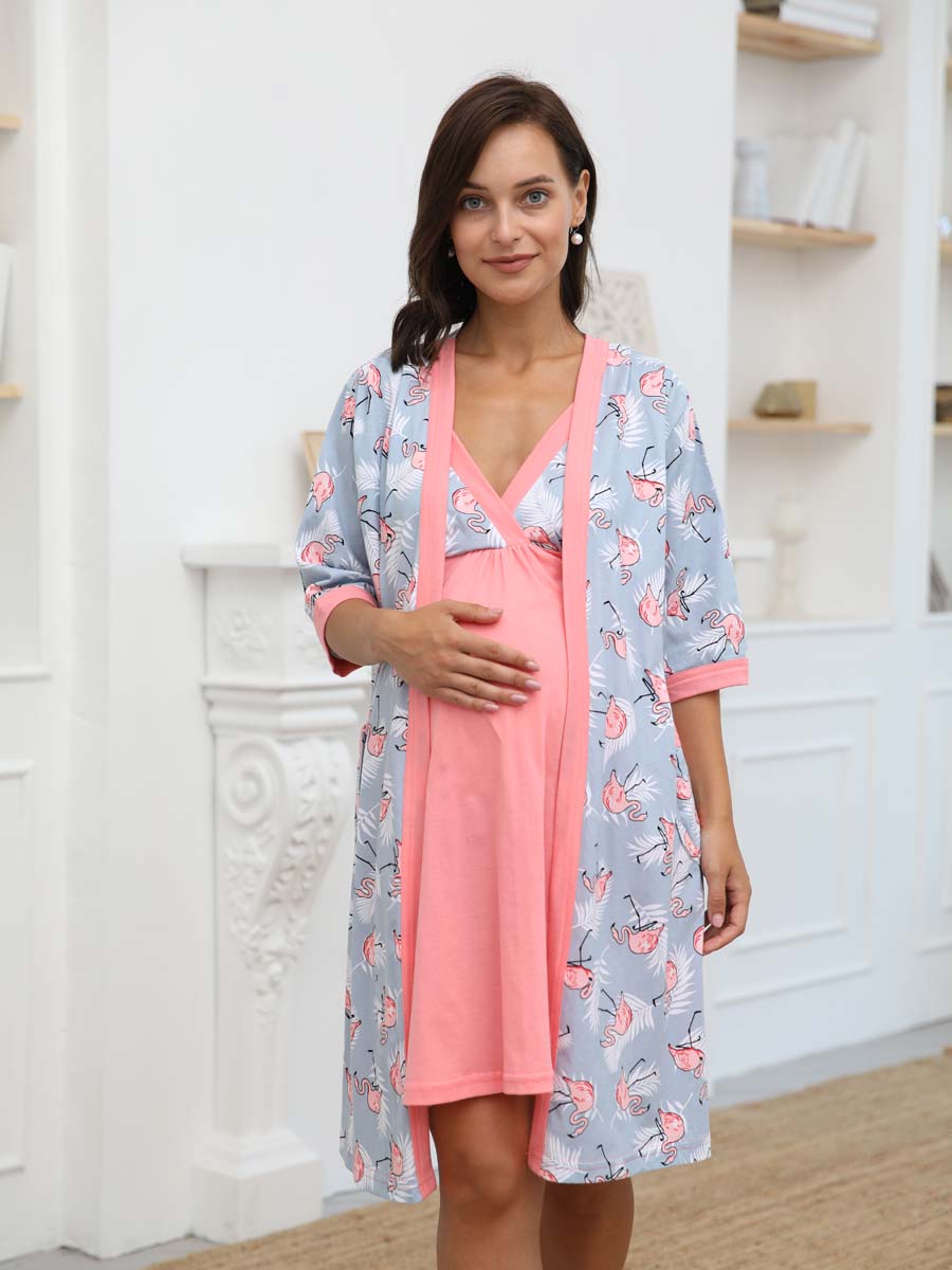  серый/коралловый