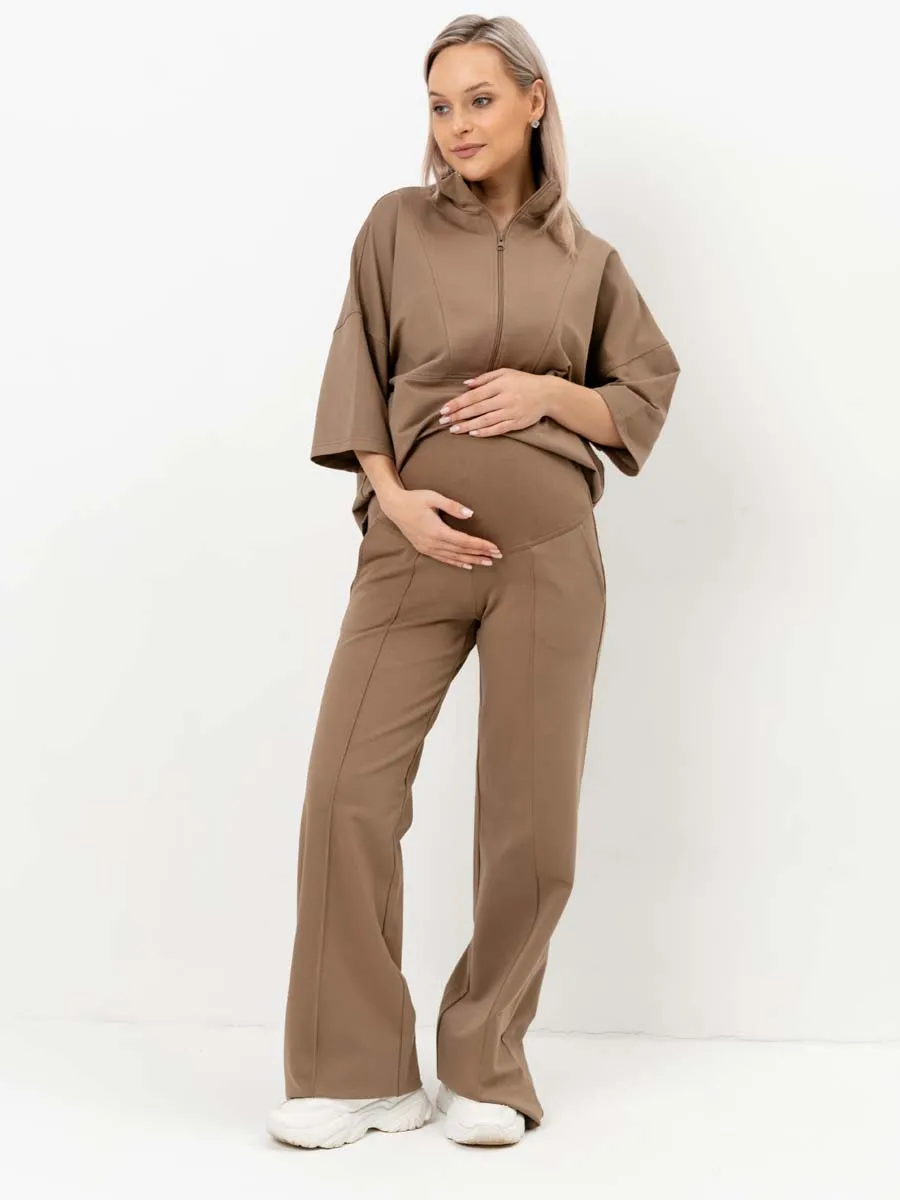 Костюм для беременных джемпер брюки 16434 мокко