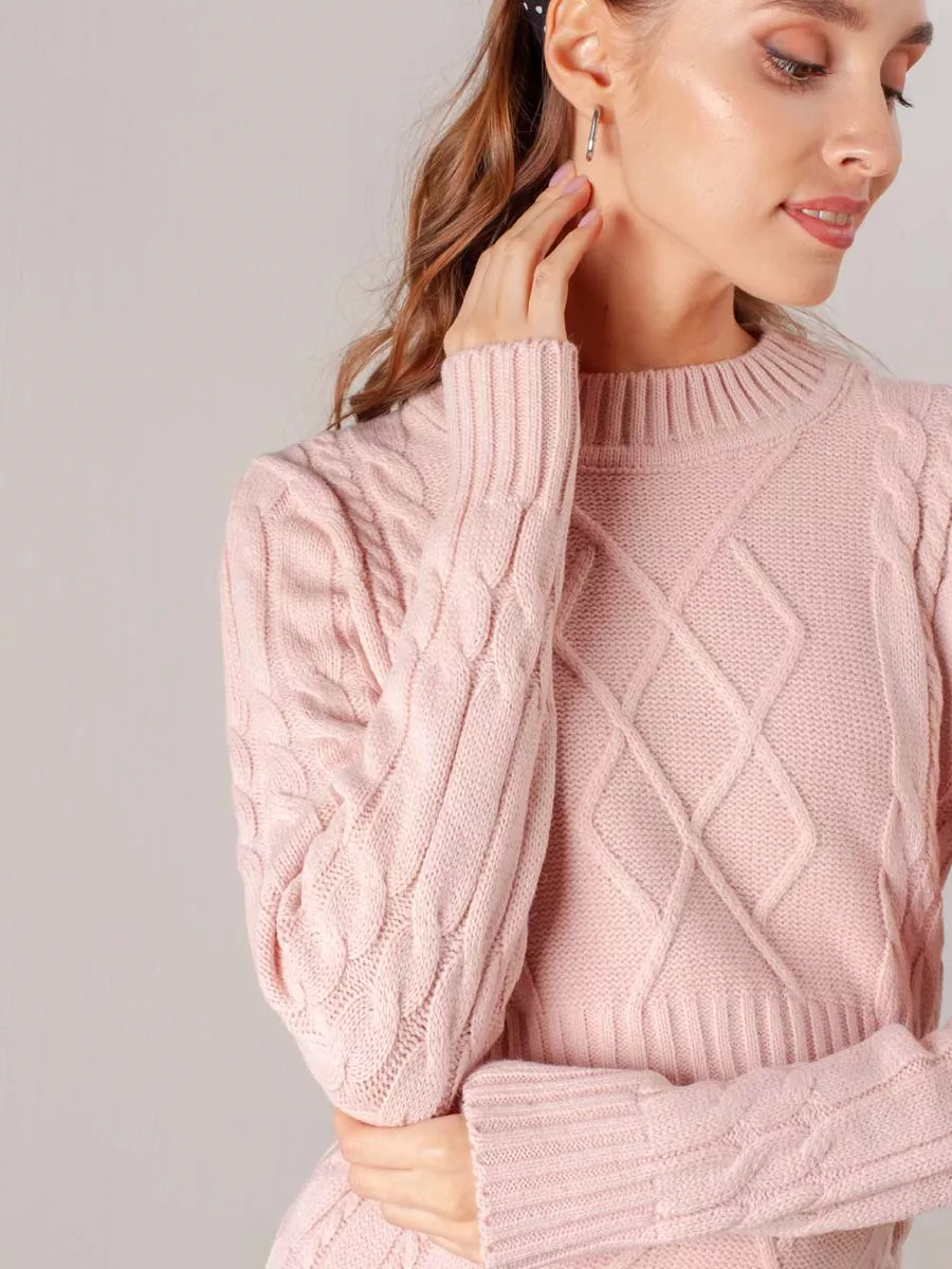 Платье вязаное для беременных и кормящих 06210 розовый