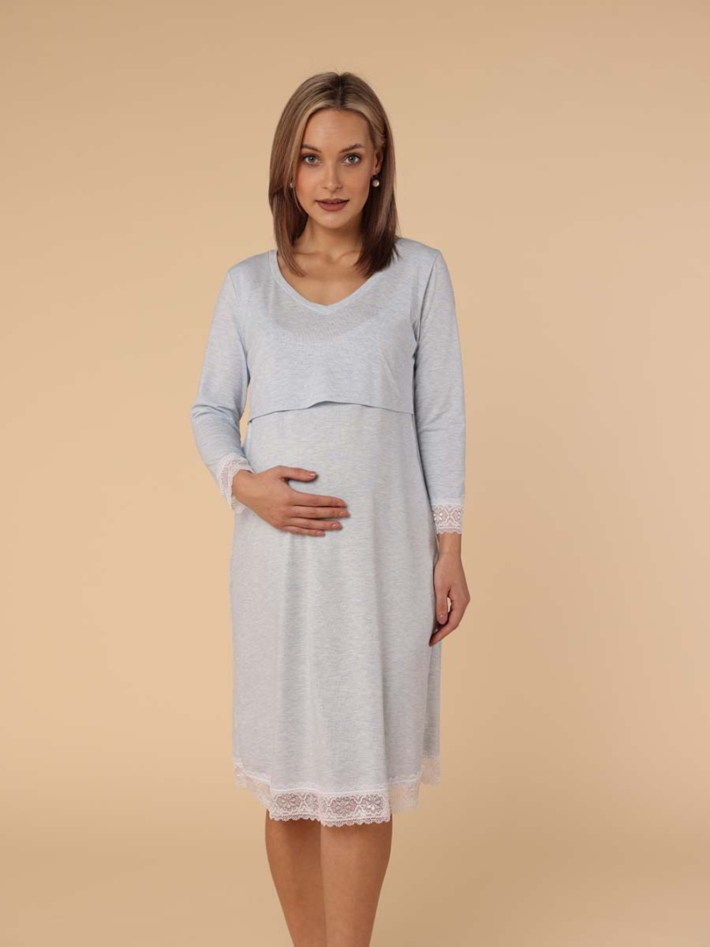  голубой меланж/белый