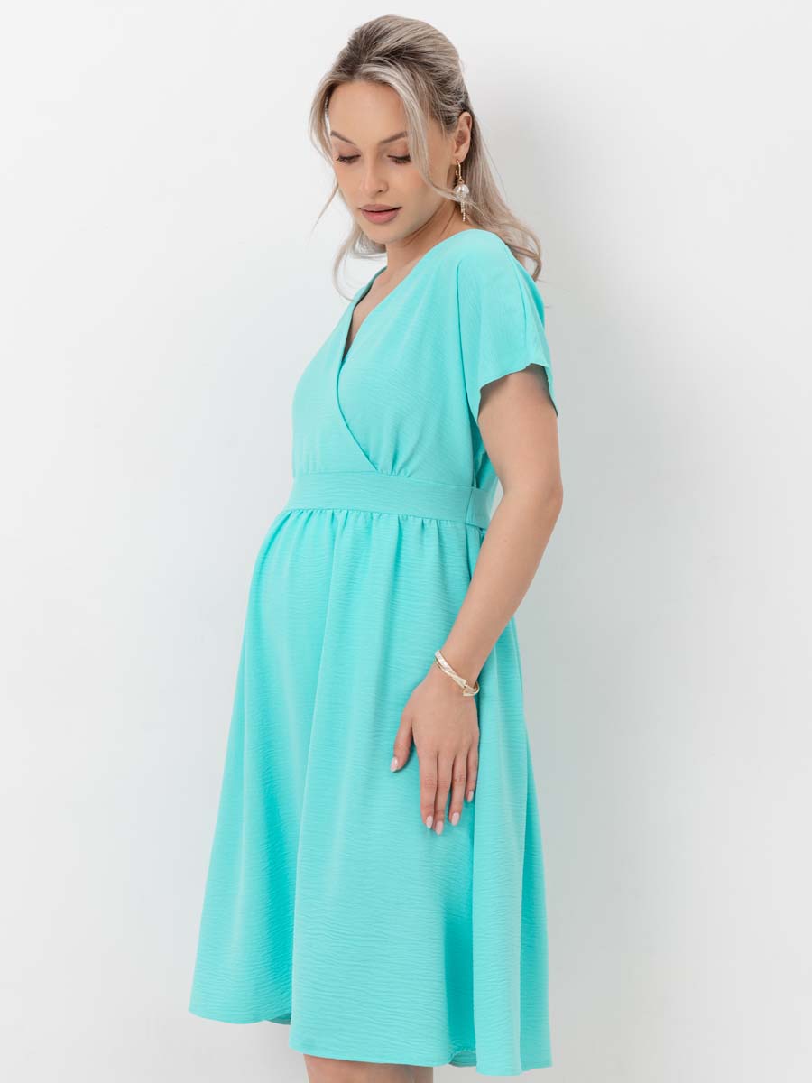 Платье летнее для беременных и кормящих 	бирюзовый