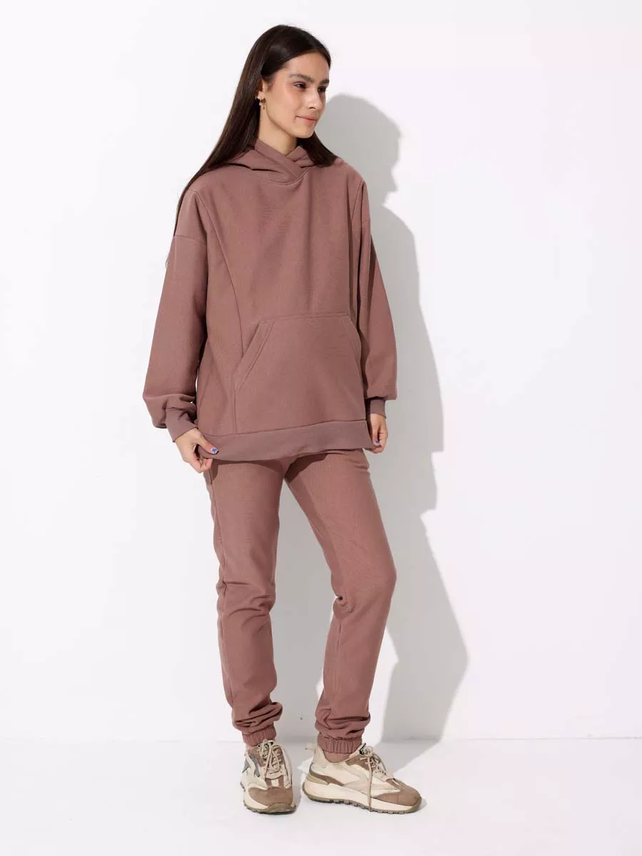 Брюки для беременных теплые джоггеры коричневый/15914008