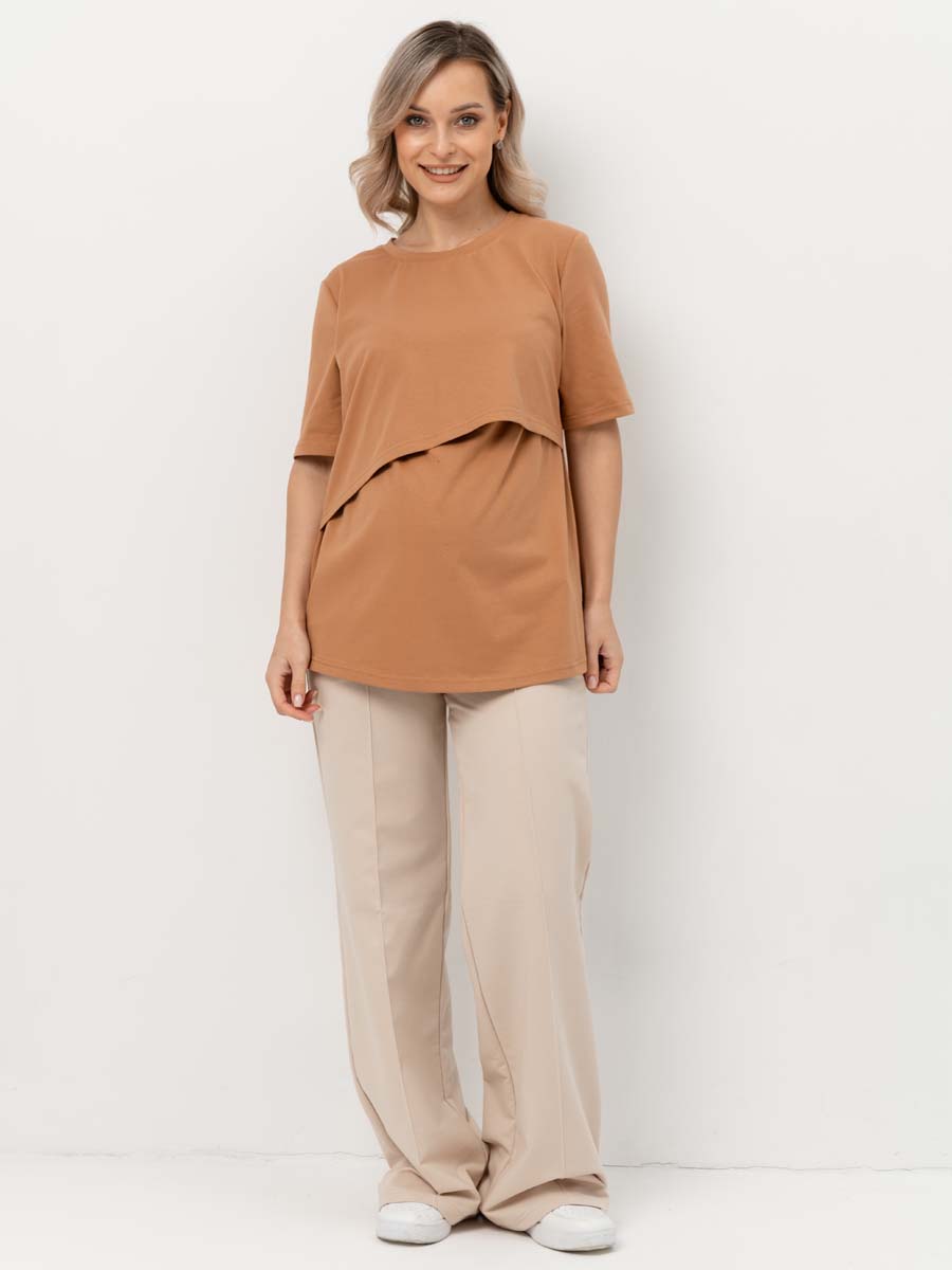 Футболка для беременных и кормящих бронзовый