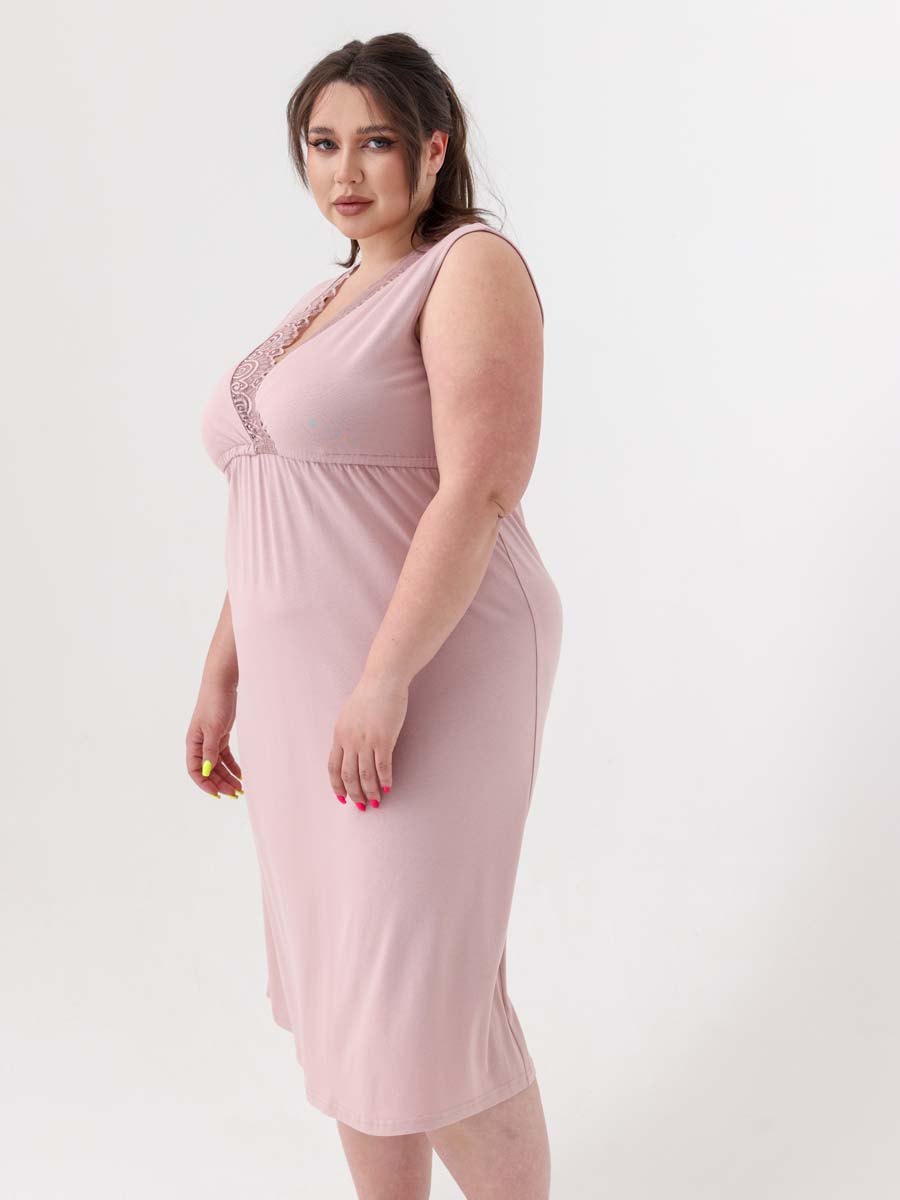 Халат с сорочкой большие размеры светло-коричневый