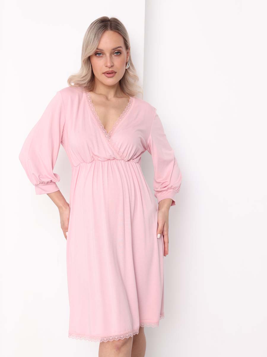 Ночная сорочка для беременных и кормящих розовый