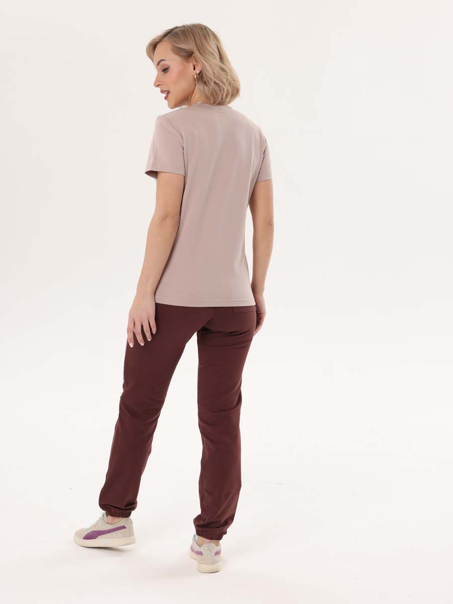 Брюки штаны женские для беременных с бандажом джогеры коричневый