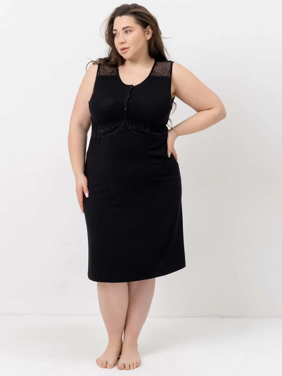 Ночная сорочка в роддом для беременных и кормления черный