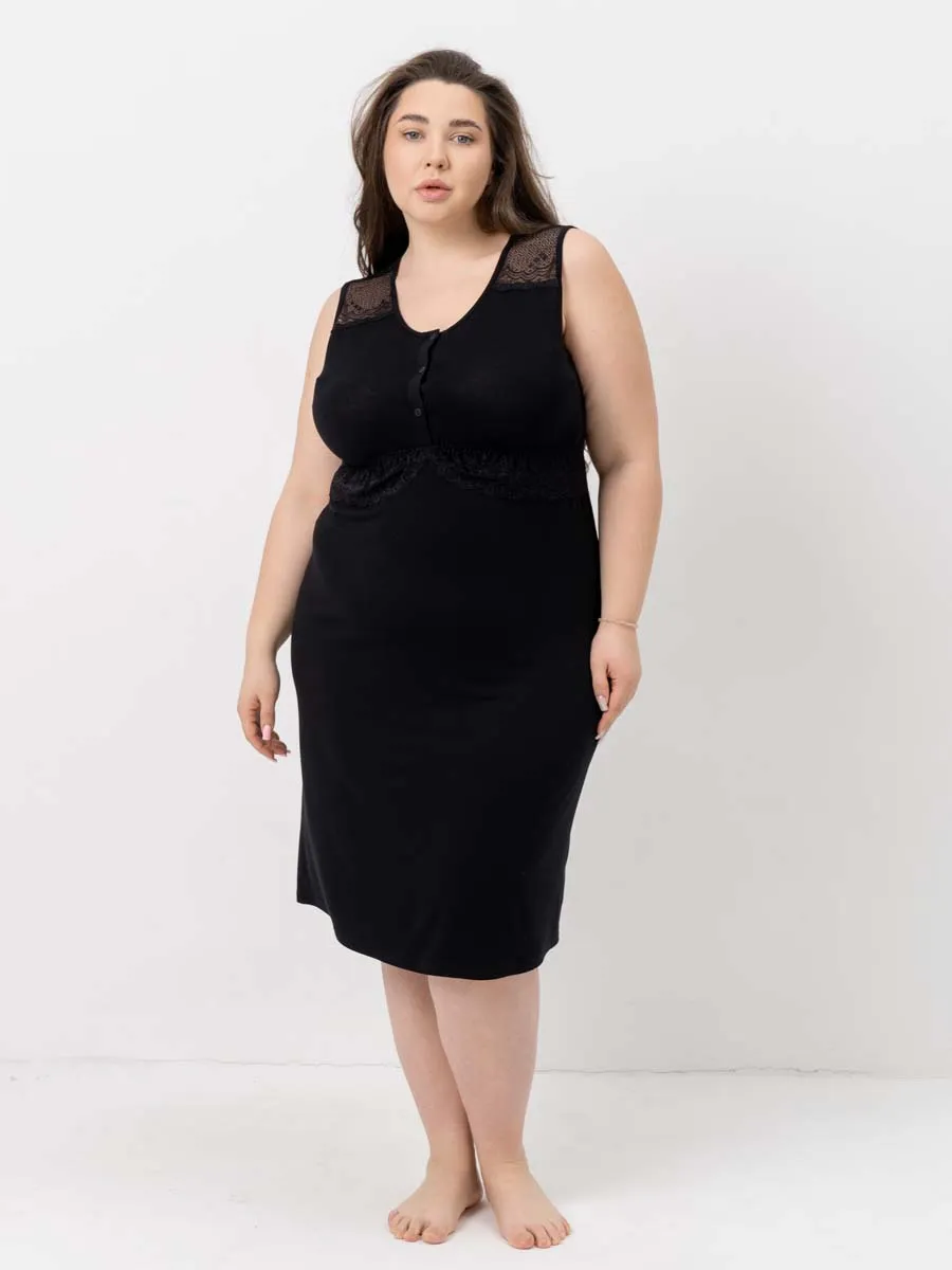 Ночная сорочка в роддом для беременных и кормления черный