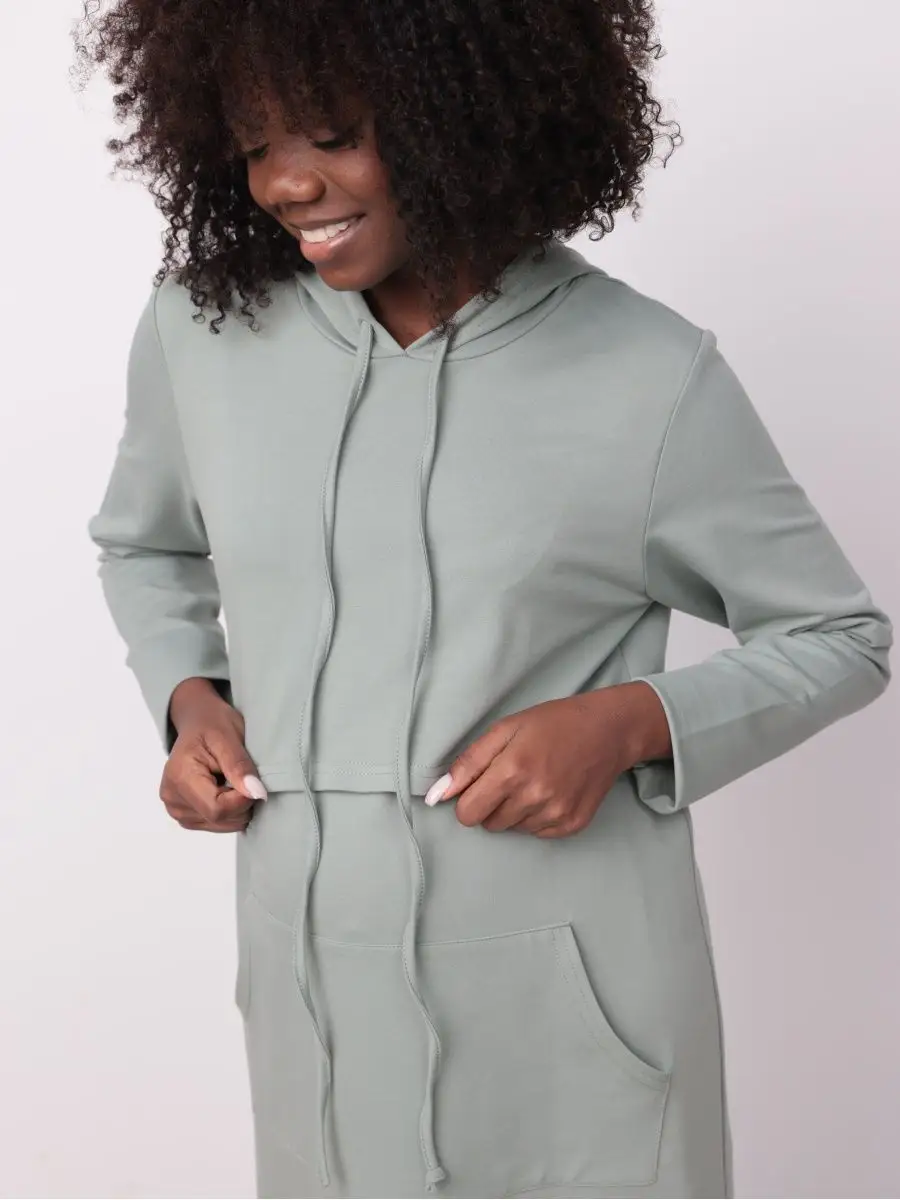 Платье женское для беременных и кормящих 60014 в офис оливковый