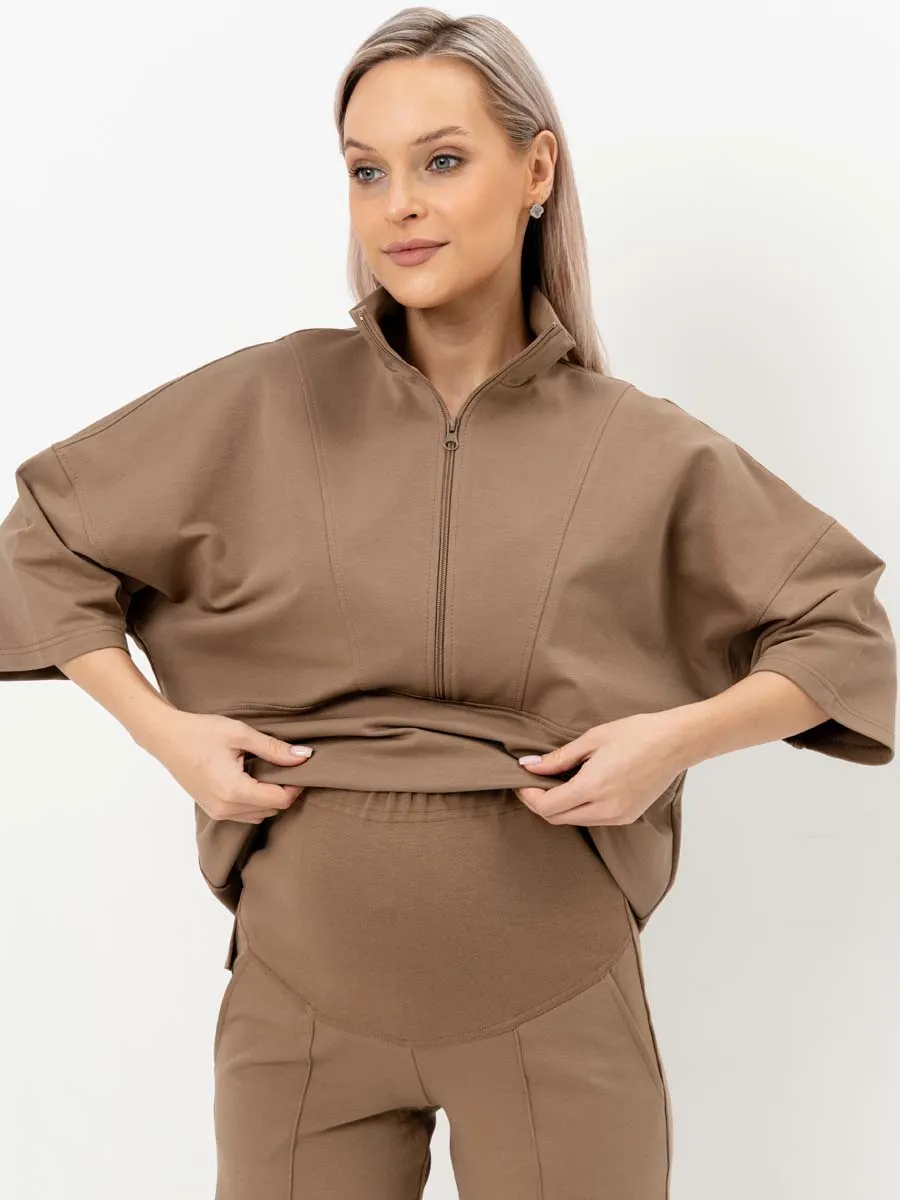 Костюм для беременных джемпер брюки 16434 мокко