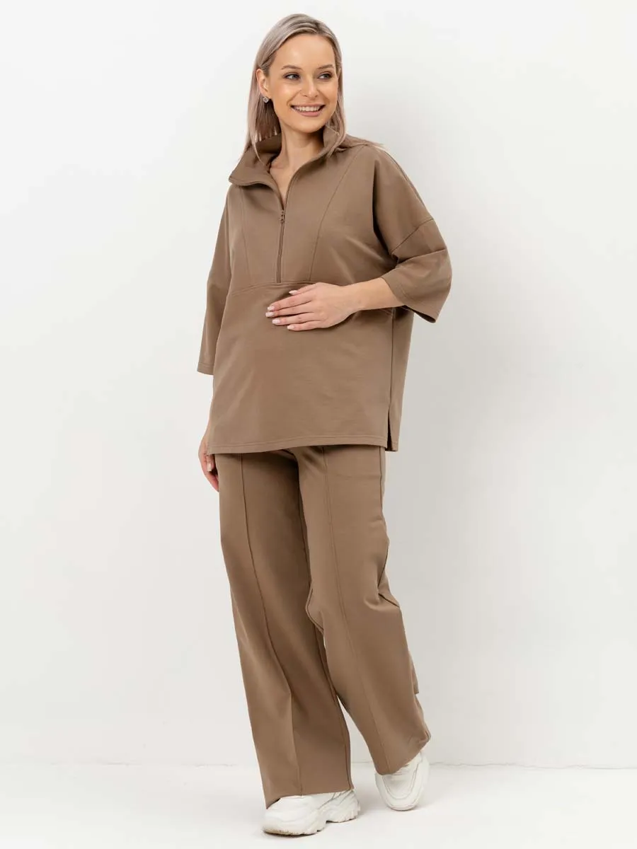 Костюм для беременных джемпер брюки 16434 мокко