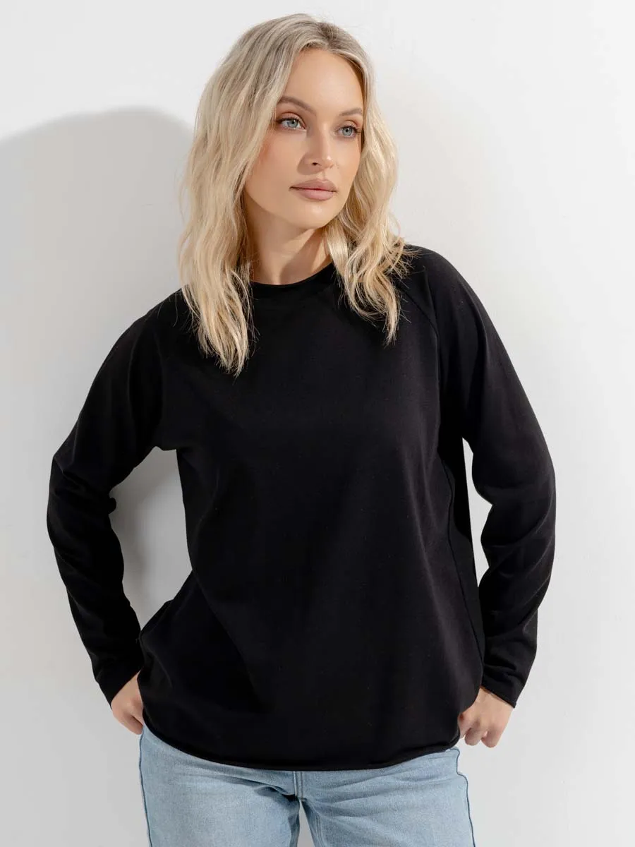 Лонгслив базовый джемпер осенний хлопок черный черный