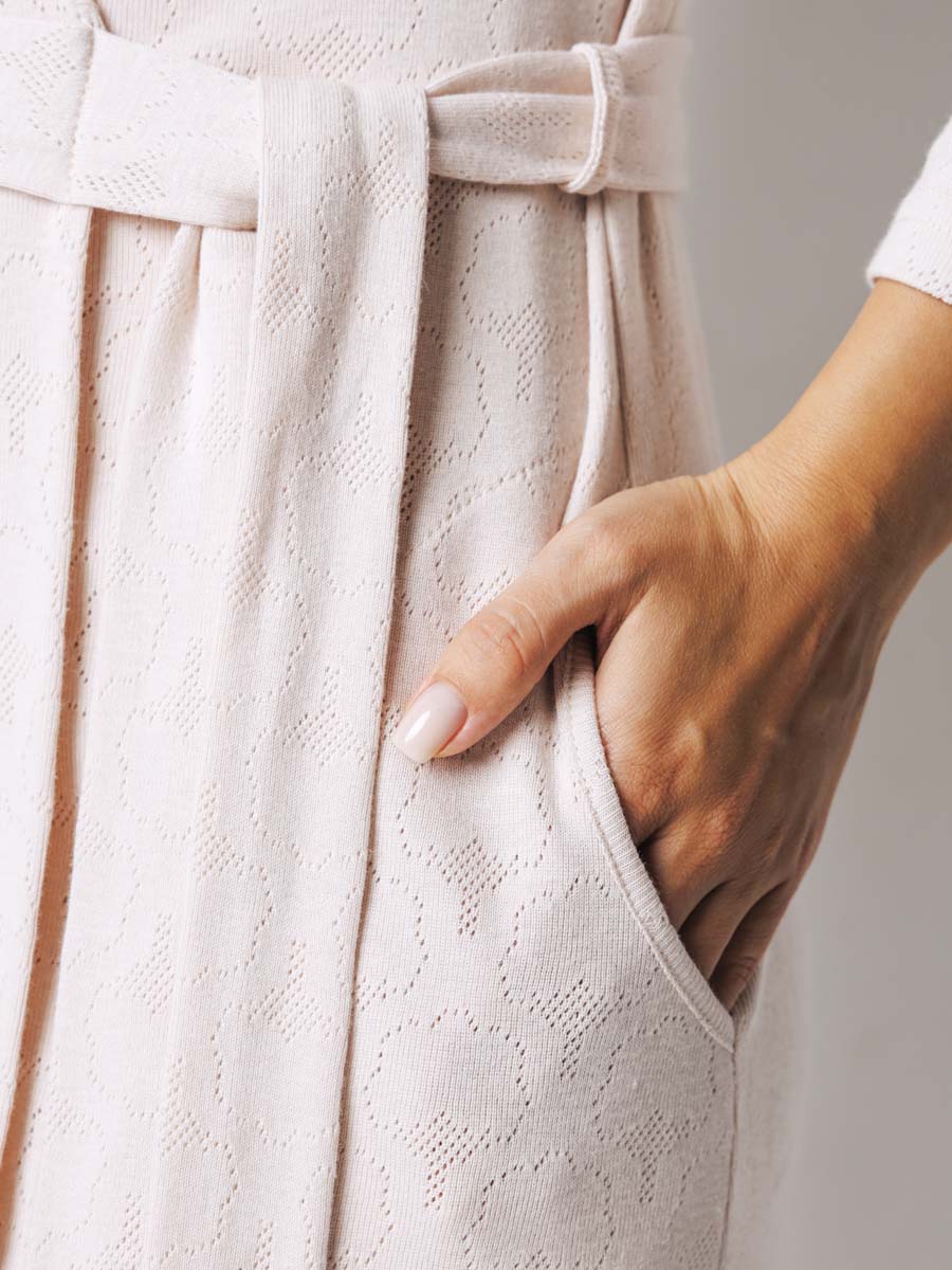 Халат с сорочкой для беременных и кормящих в роддом 22920 бежевый