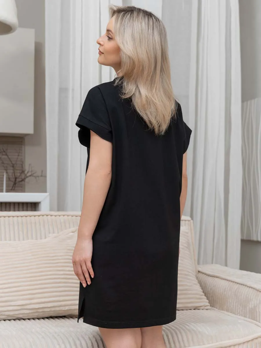 Домашнее платье сорочка черный