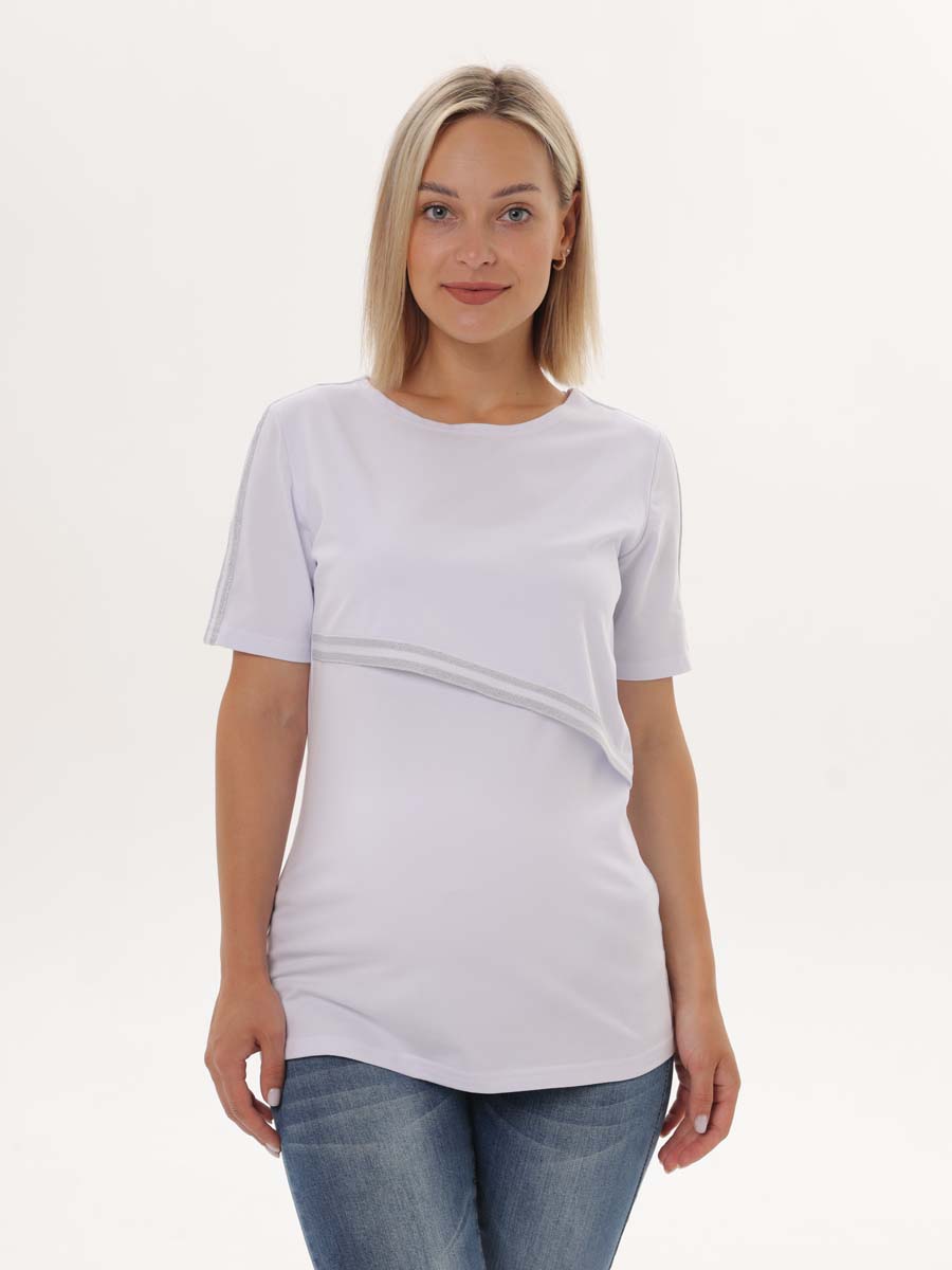 Футболка женская для беременных и кормления 55802 белый