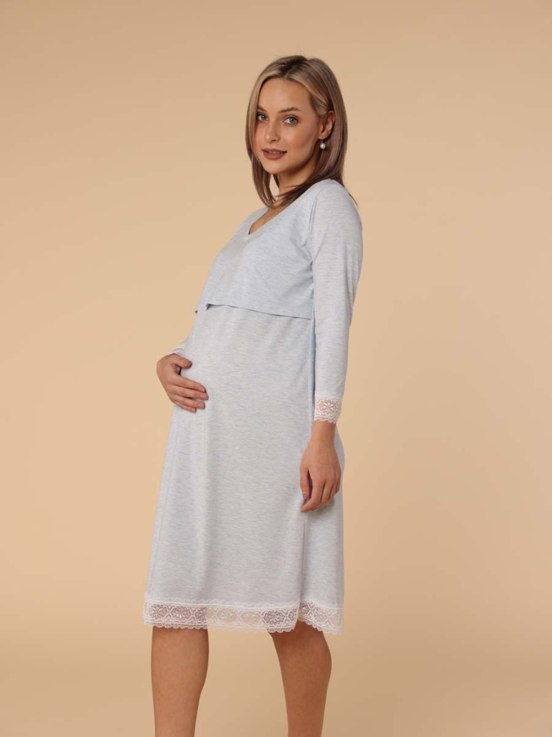  голубой меланж/белый