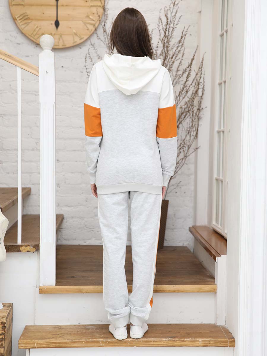  серый меланж/молочный/горчичный