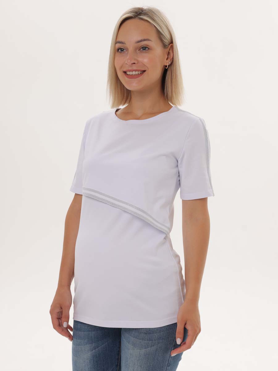 Футболка женская для беременных и кормления 55802 белый