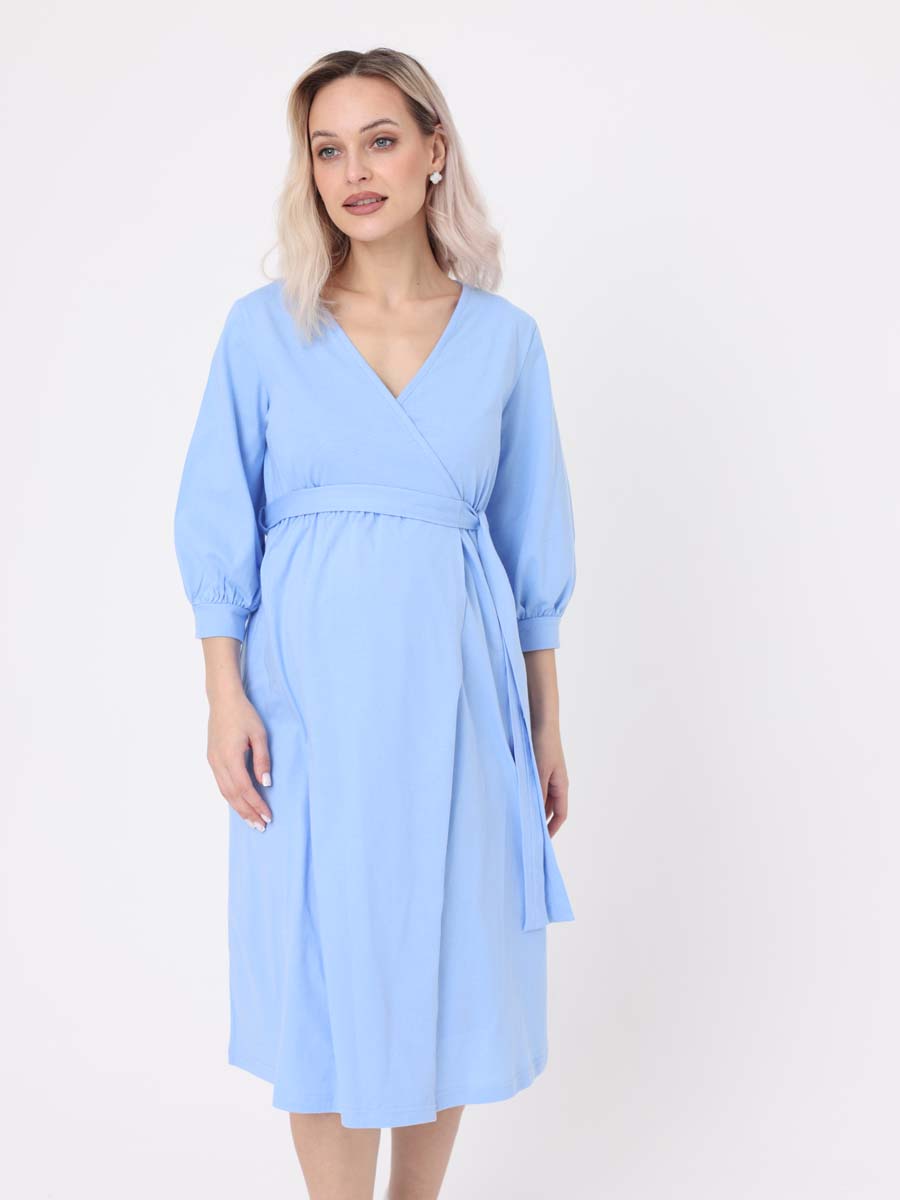 Халат и сорочка для беременных и кормящих в роддом костюм голубой